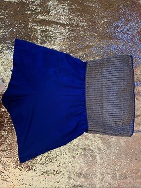 bebe Royal Blue shorts with Metallic Gold Panel